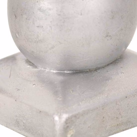 Tappi zincati per pali, set da 6, 9x9 cm, metallo, design a forma di globo, decorativi e resistenti alle intemperie