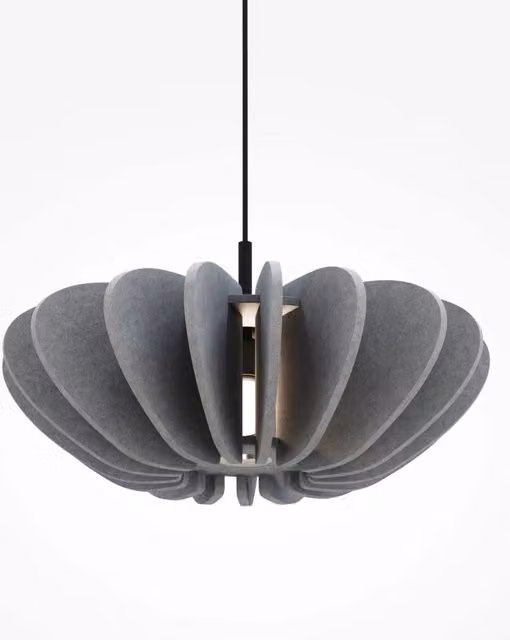 Sospensione Contemporanea Cambio Alluminio Nero Feltro Grigio Chiaro 1 E27 D58