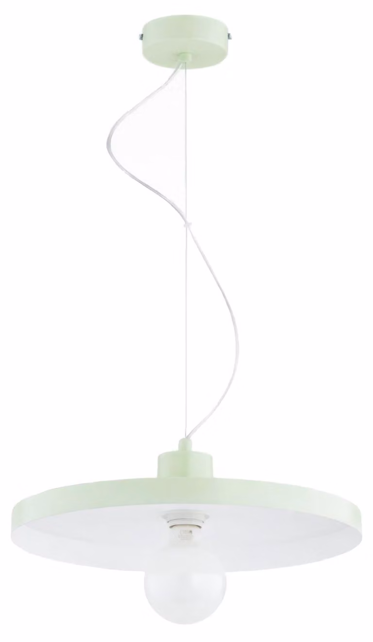 Lampada a sospensione a disco piatto ETERI verde 1xE27x15W in metallo, dimensioni: 80x40x40 cm, IP20, Alfa
