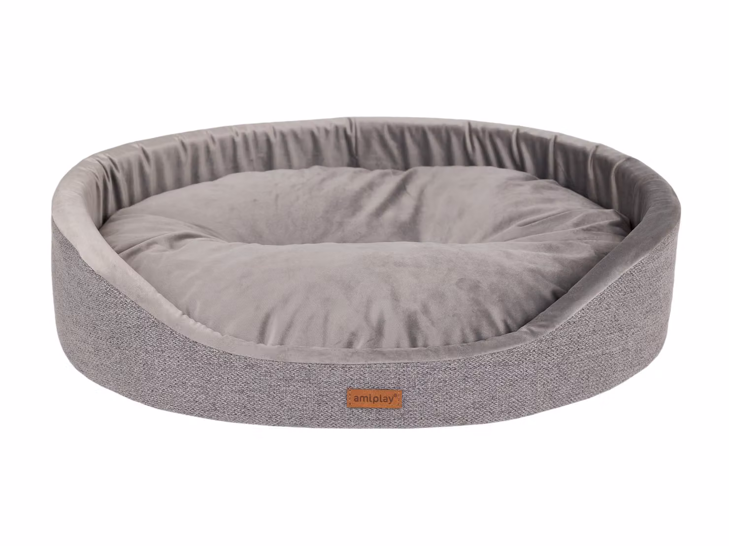 Cuccia per cani ovale SIDNEY grigio taglia S, M, L, XL, XXL Taglia: L - 58x50x15 cm