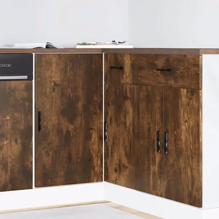 Base lavello mobile Lyon vidaXL in legno multistrato color rovere fumo L: 81,5 cm, P: 46,0 cm, H: 86,0 cm