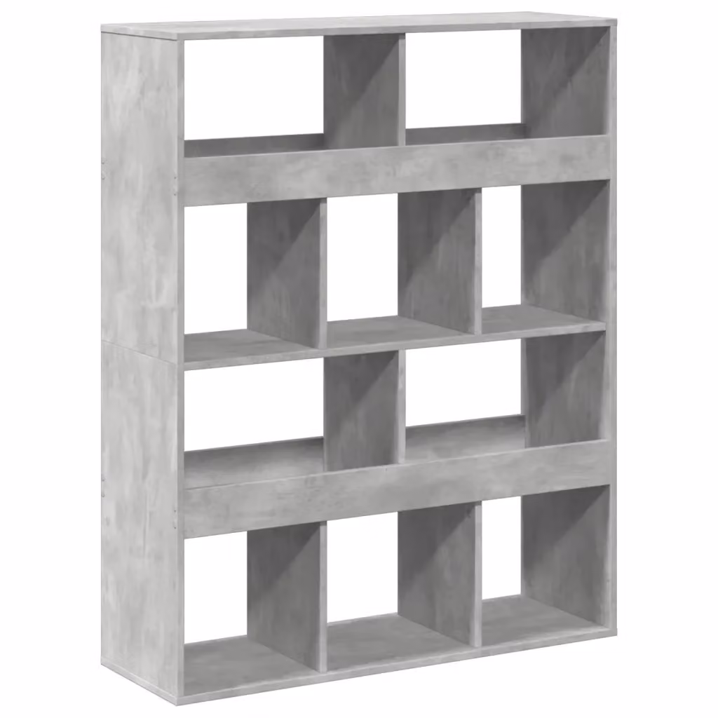 Libreria vidaXL Grigio Cemento in Legno Multistrato, L 100 cm x P 33 cm x H 125,5 cm – 2