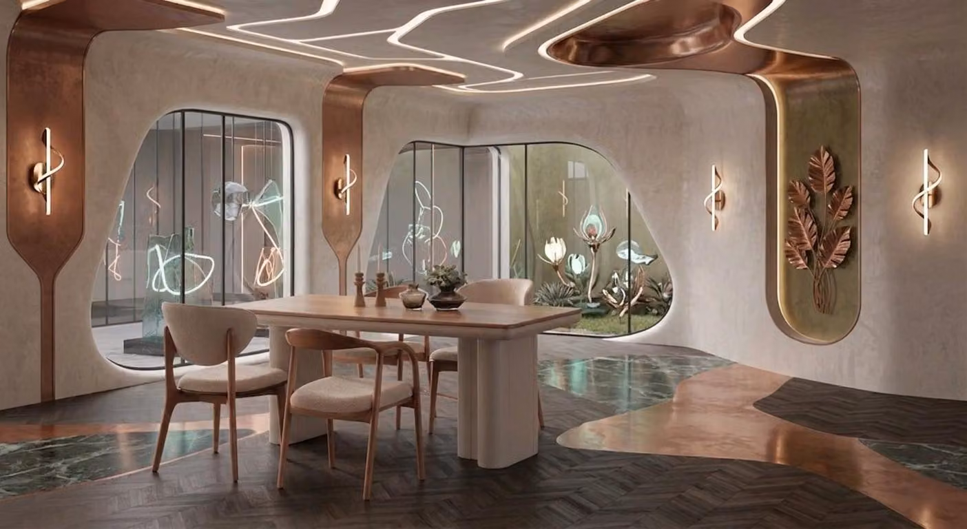 Tavolo da pranzo con 4 sedie, stile moderno, colore marrone, forma rettangolare, pratico