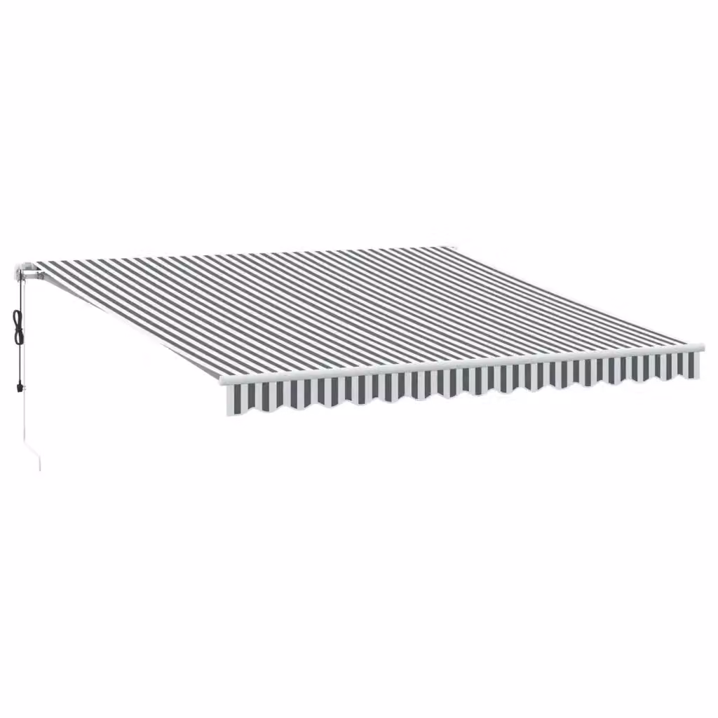 Tenda Retrattile Automatica con LED vidaXL, Colore Antracite e Bianco, L: 400 cm x P: 350 cm – 2