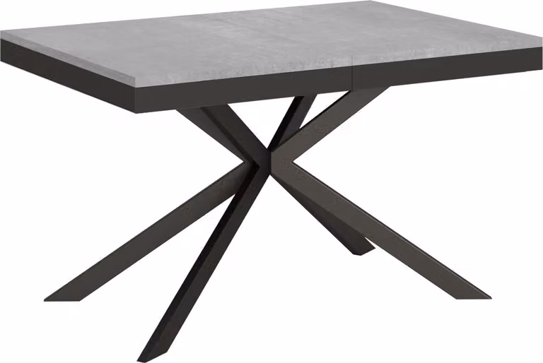 ITYHOME - Tavolo allungabile 160/264x90 cm Plaker Evolution cemento telaio e gambe antracite
