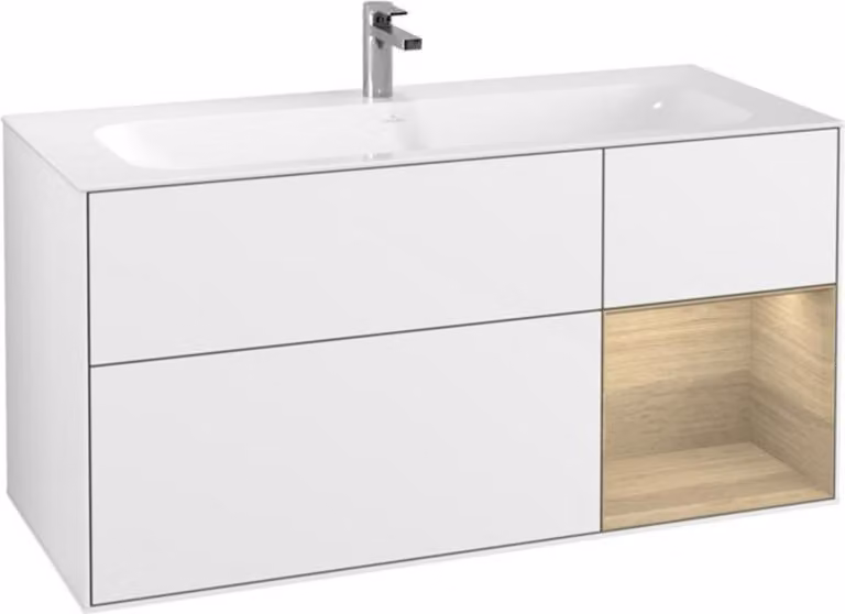 Mobiletto V&B Finion 119,6x59,1cm, Reg re Oa ven, glo wh. Lac