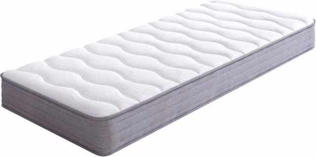 Materasso a molle 90x200 cm spesso 20 cm ergonomico in tessuto e metallo; bianco