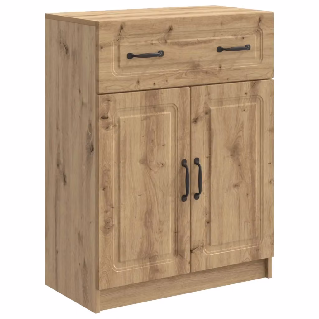 Credenza moderna vidaXL in legno e metallo color rovere marrone L: 66 cm, P: 34,5 cm, H: 87 cm – 2