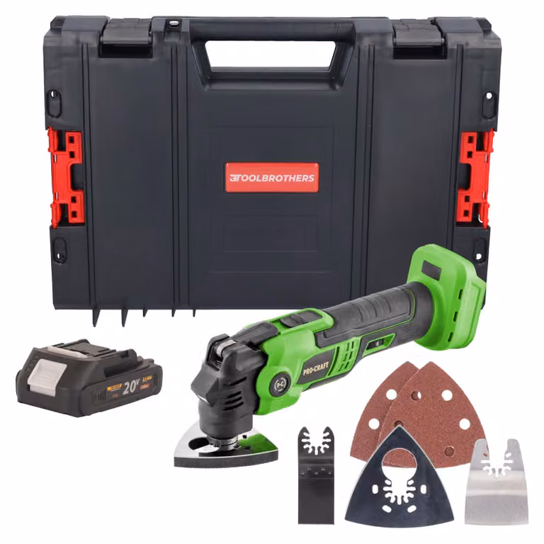 Utensile multifunzione a batteria Procraft PMT22bb 20 V Brushless + 1x batteria 2,0 Ah + valigetta RHINO - senza caricabatteria