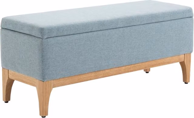 EasyComfort Panca Imbottita Contenitore in Tessuto con Design Scandinavo, L: 120 cm, P: 39 cm, H: 45 cm - Azzurro