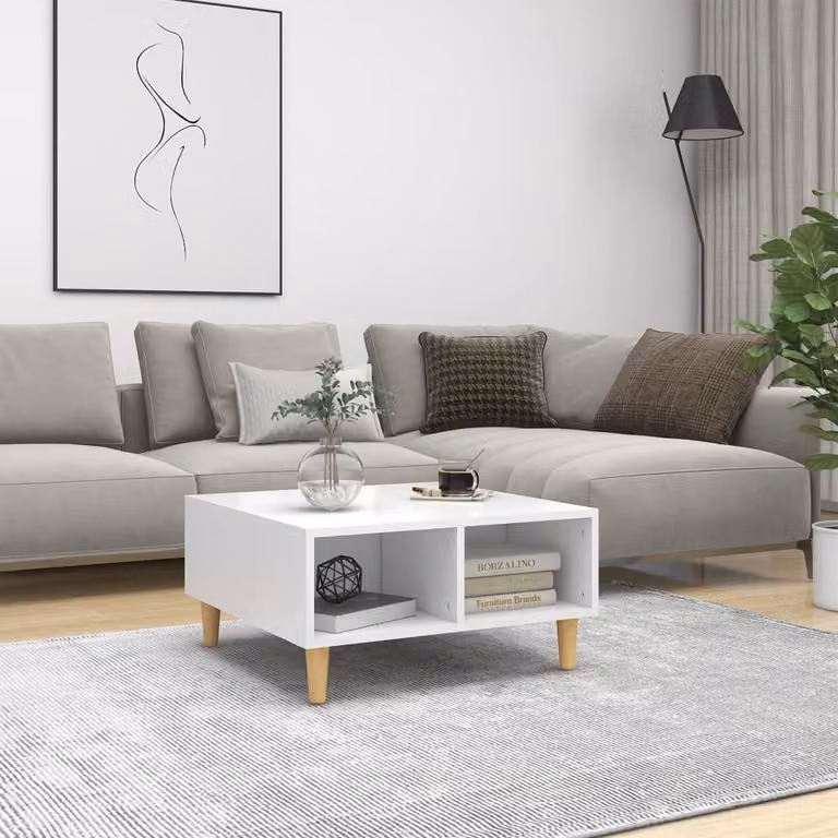 Maison Exclusive - Tavolino bianco 60x60x30 cm Materiale ligneo