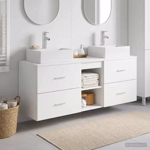 Set di Armadi da Bagno 3 pz Bianco 49,5 x 41 x 62,5 cm 3405835