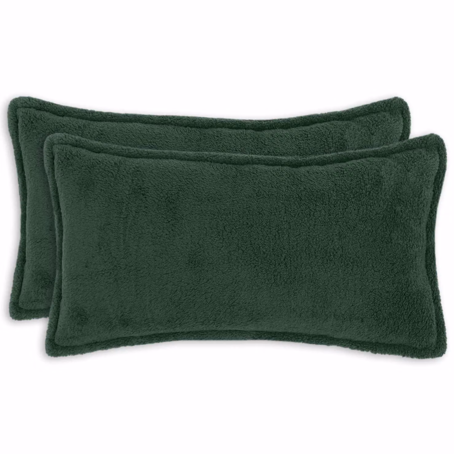 Set di 2 federe vidaXL HOUTEN in tessuto bouclé verde scuro, L 40 cm x P 70 cm