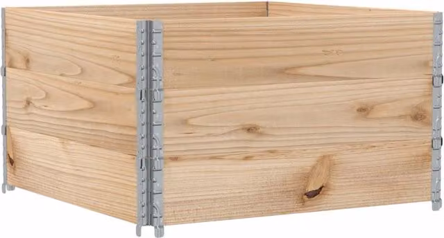 Fioriera rialzata HELLOSHOP26 in legno di pino e metallo marrone per giardino e orto, L: 100 cm, P: 100 cm, H: 60,5 cm