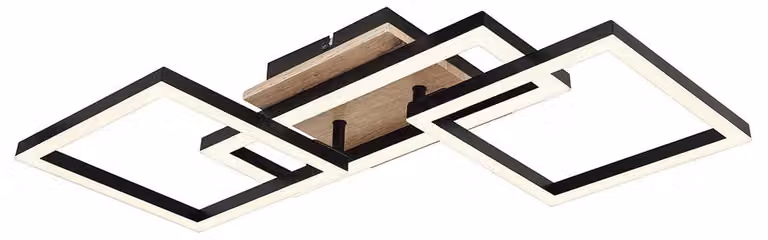 Lampada da soffitto a LED, regolabile, con finitura effetto legno, colore nero, lunghezza 70 cm