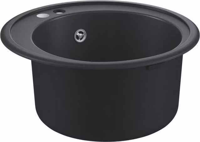 Lavello, GROHE K200, 1 vasca, nero, rotondo, da incasso, lunghezza 86 cm, larghezza 44 cm