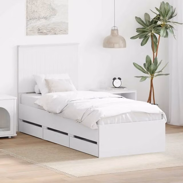 Struttura del letto Bianco 75 x 190 cm Legno Ingegnerizzato 3411166