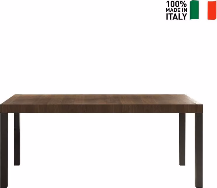Tavolo da cucina e da pranzo moderno 190x90 cm in legno con gambe in ferro Monsul - Marrone