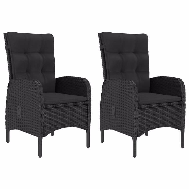 Set Mobili da Pranzo per Giardino 3 pz Nero