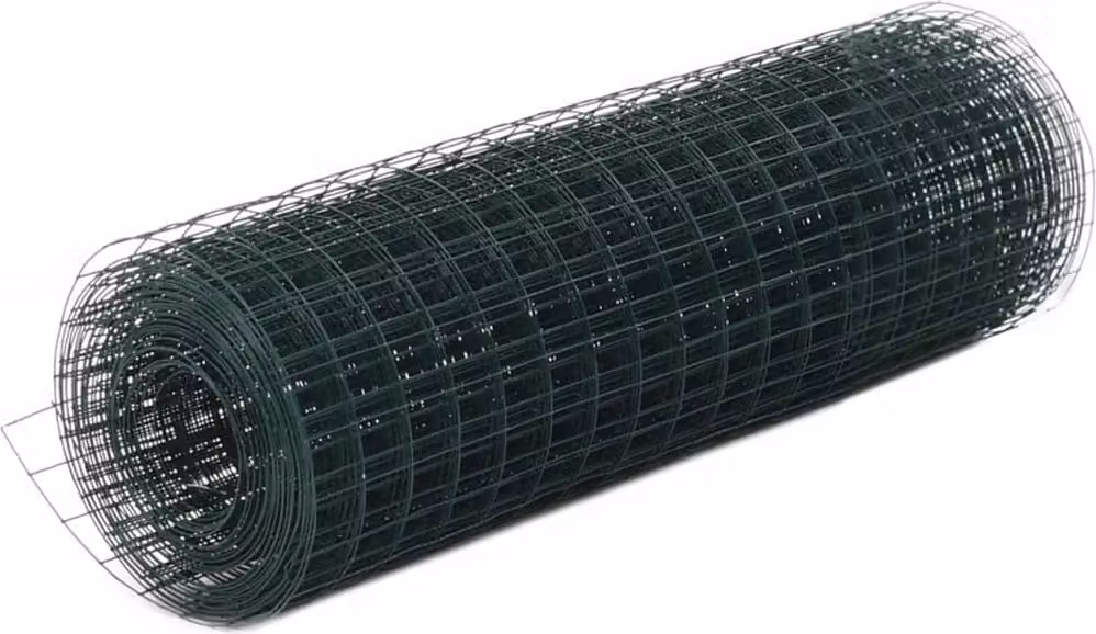 Maison Exclusive - Recinzione in Rete per Pollaio in Acciaio e PVC 25x0,5 m Verde