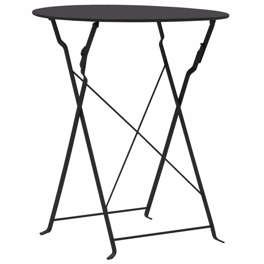 set bistrot 3 pezzi acciaio nero