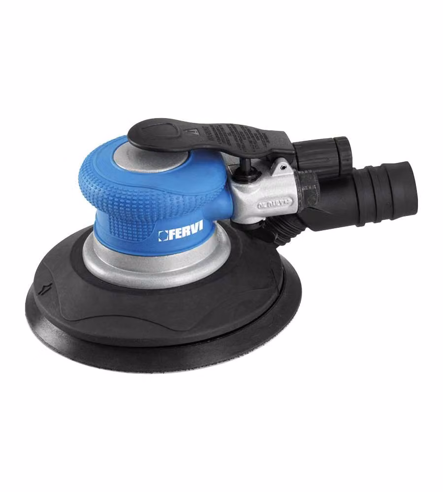 Fervi Levigatrice Pneumatica Rotorbitale 150mm Ciano/Nero con Aspirazione