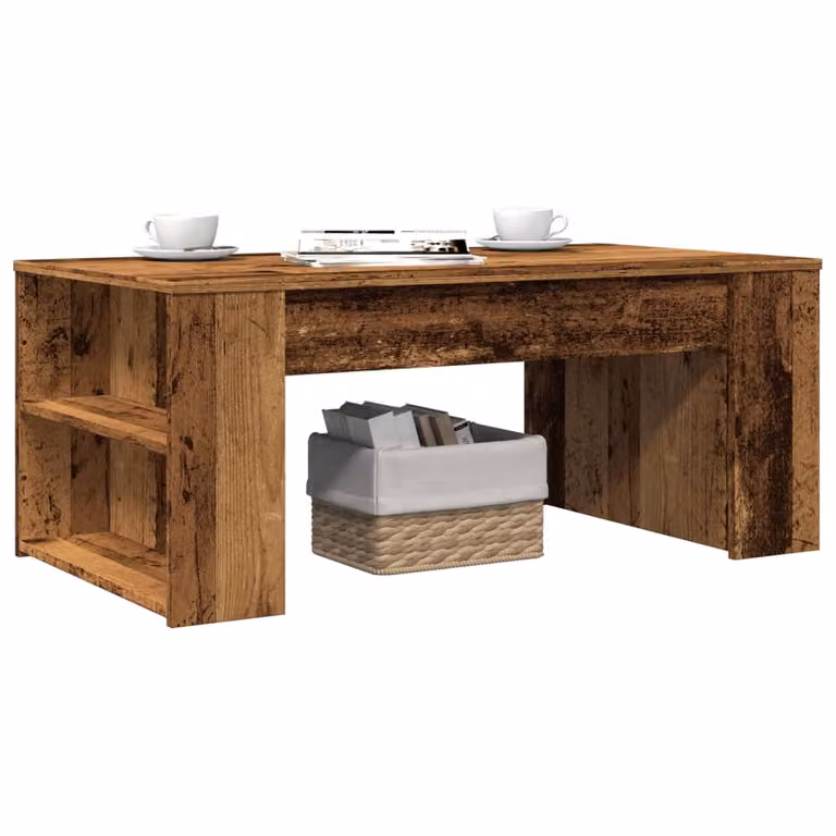 vidaXL Tavolino da Salotto Rettangolare in Legno Antico Marrone L: 102 cm, P: 55 cm, H: 42 cm