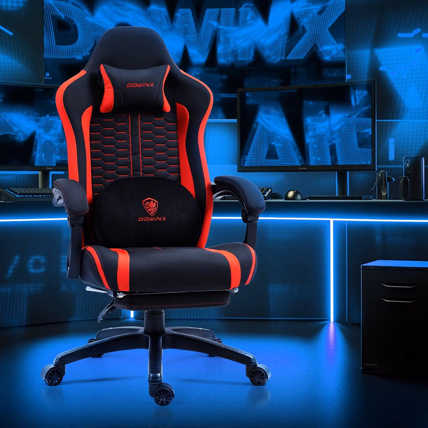Sedia da gaming - Sedia per videogiochi - Sedia da ufficio - Sedia per computer - Nera - Supporto lombare ergonomico