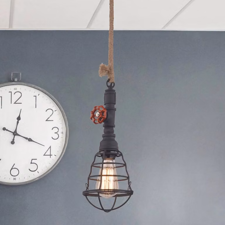 Näve Lampada a sospensione, dimmerabile, Nero, Soggiorno / Sala da pranzo, Metallo, Industriale, Lampada a sospensione