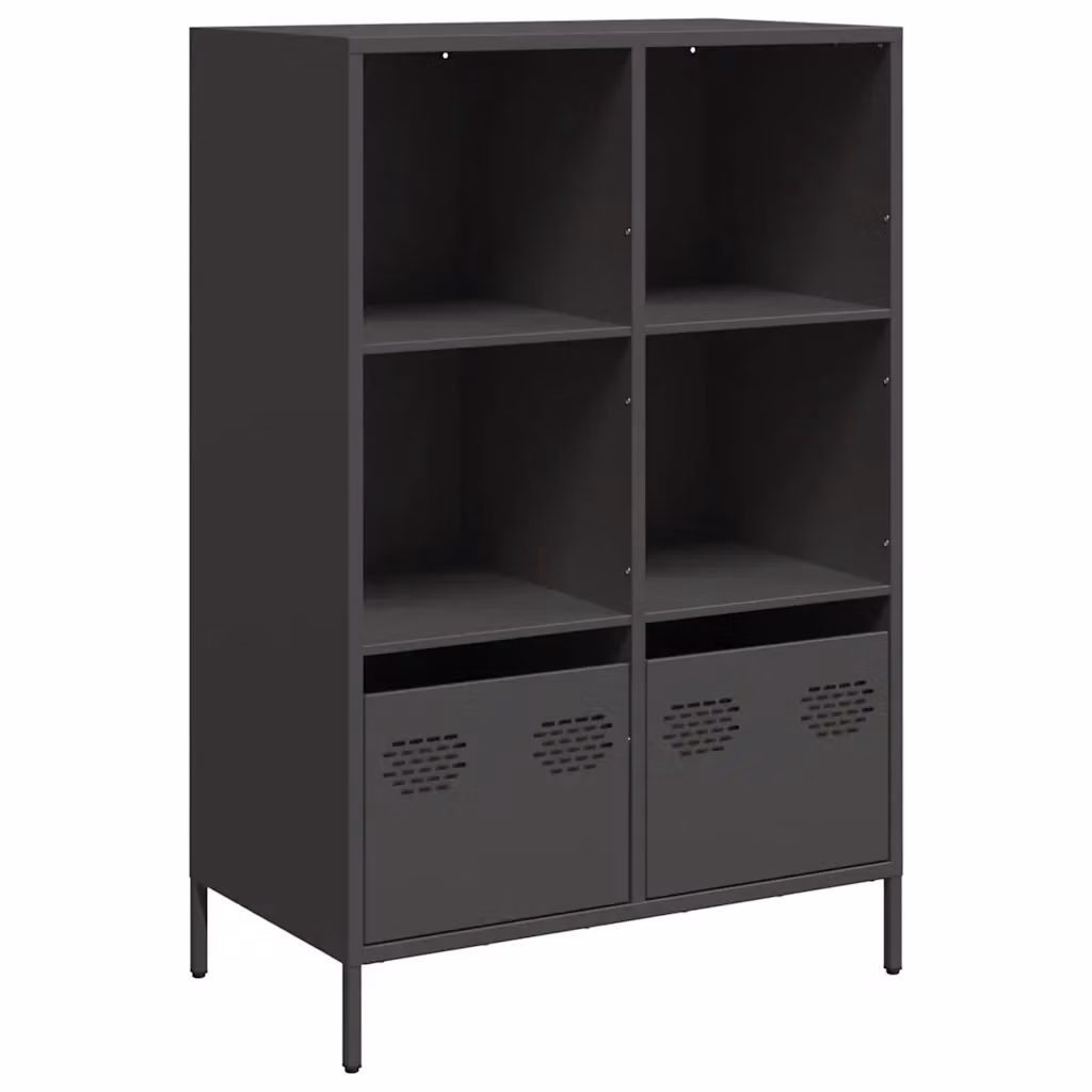Credenza Buffet Armadio da Cucina Design Mania Nera in Metallo L/P/H: 68 x 39 x 103,5 cm – 2