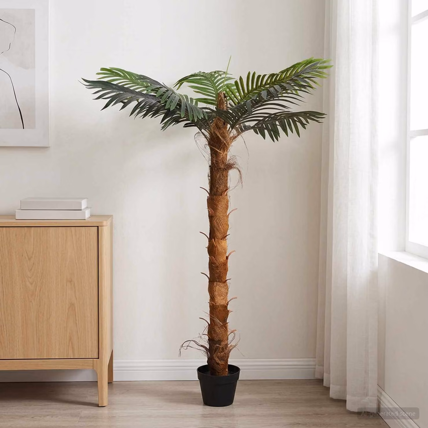 Albero di Cocuspalm Artificiale Verde vidaXL L: 70 cm, P: 18 cm, H: 140 cm