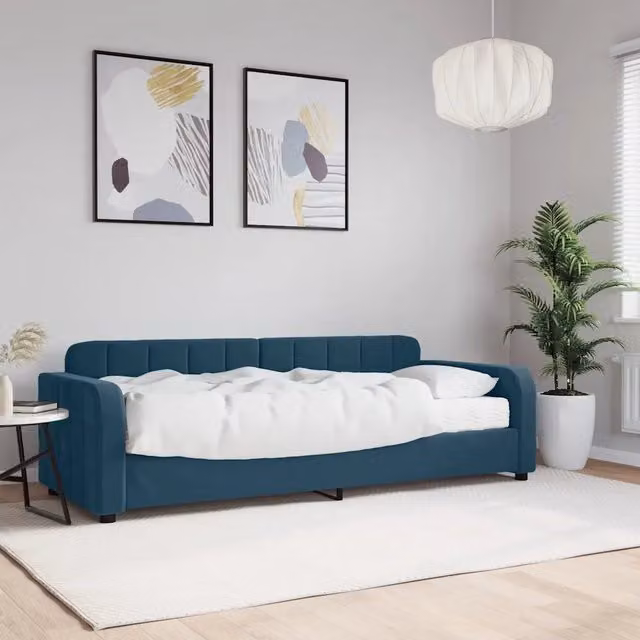 Divano Letto con Materasso-Sofa Letto-Daybed Blu 80x200 cm in Velluto 629770