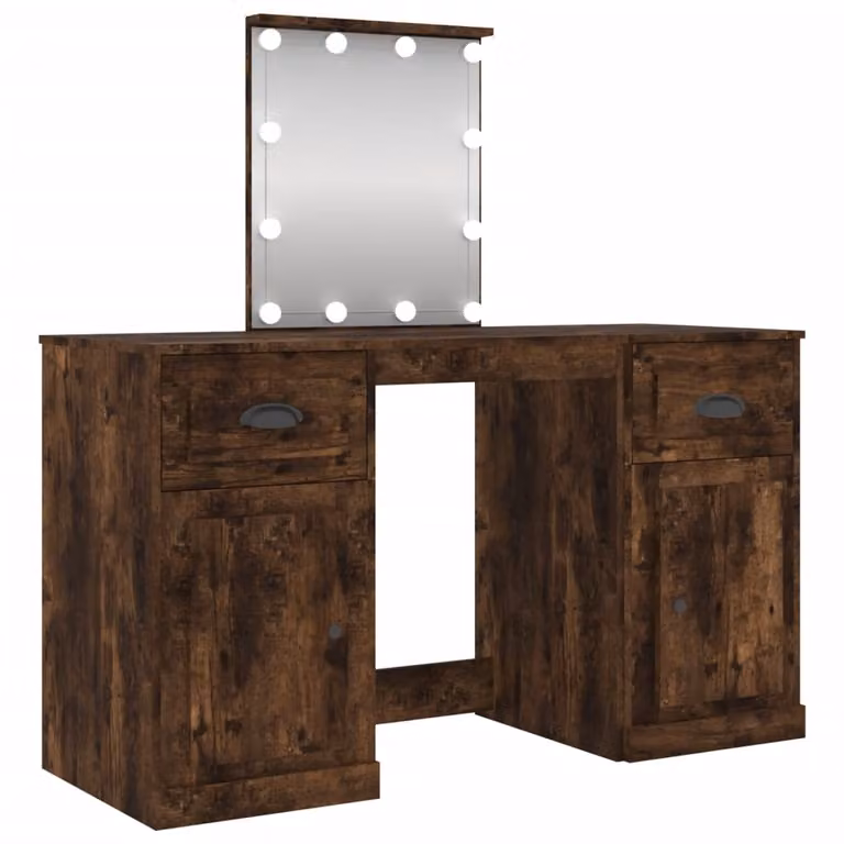Toeletta con LED Rovere Fumo 130x50x132,5 cm