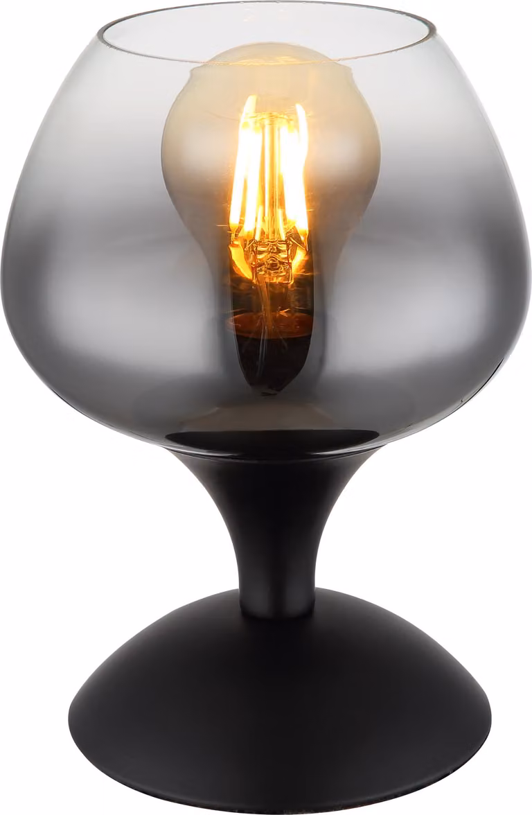 Lampada da tavolo Globo 15548T2 MAXY E27 40 W nero/rame in vetro