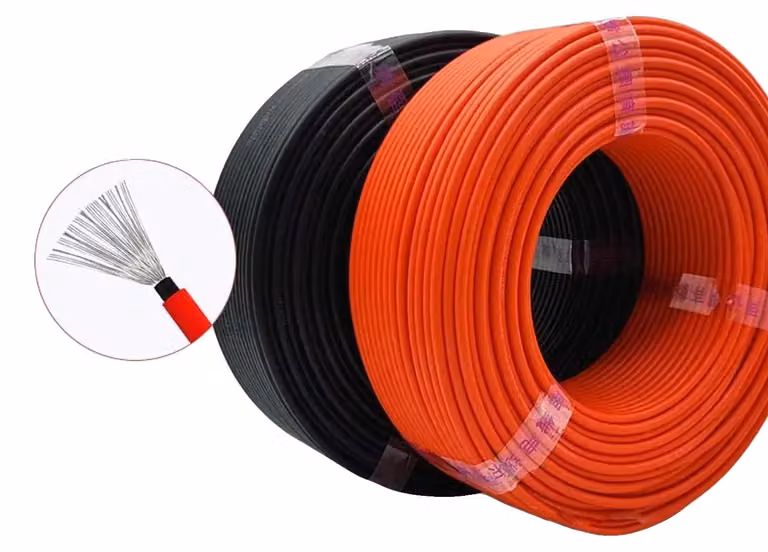Cavi solari, certificati TUV, adatti per alta tensione, colore nero e rosso, sezione 10 AWG, lunghezza 30 metri