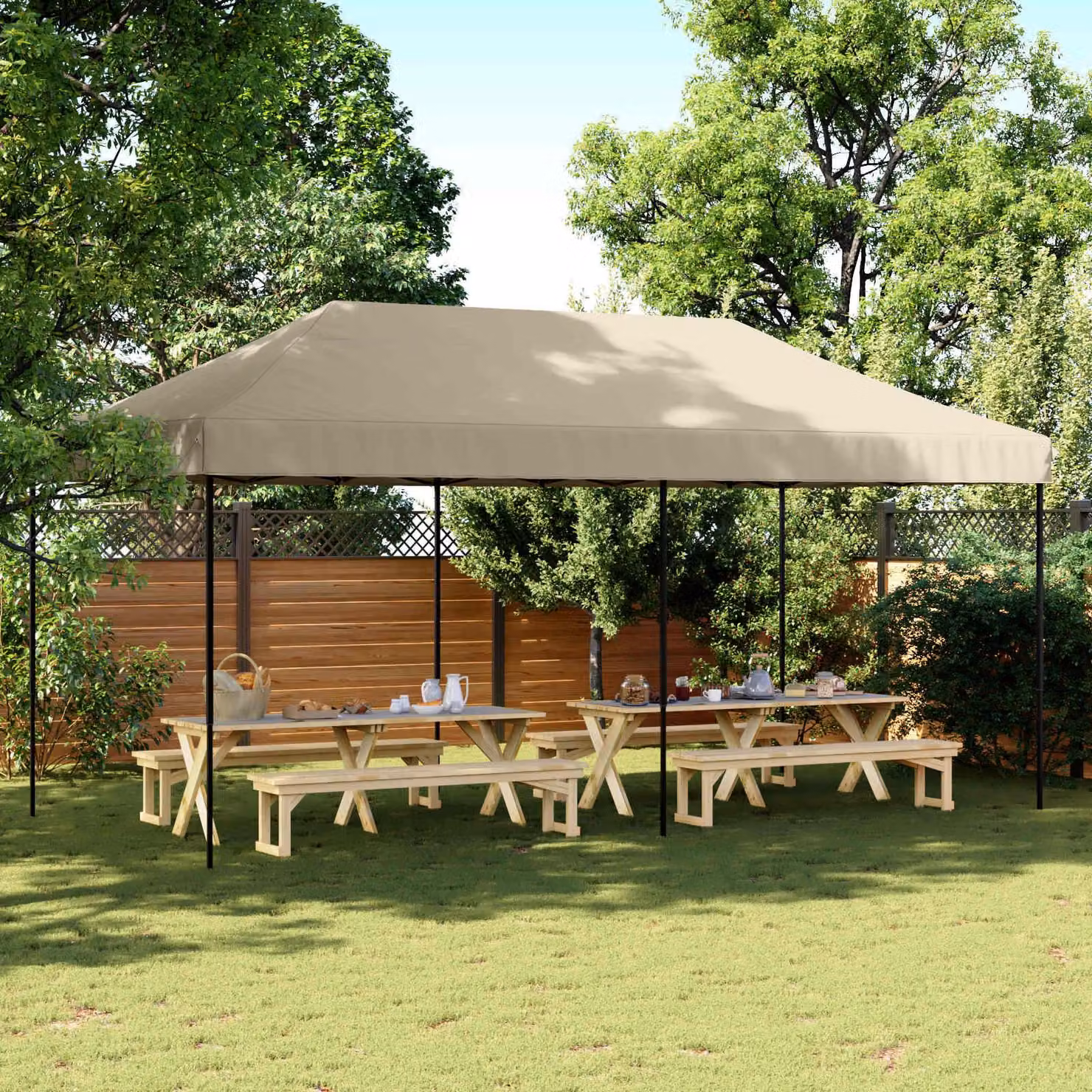 Maison Exclusive - Tenda per feste, dimensioni 292 x 580 x 315 cm, colore beige, tessuto Oxford