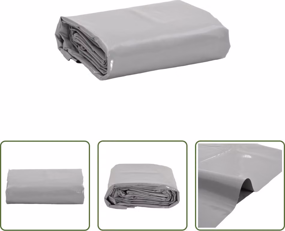 The Living Store Abdeckplane Grau 4x4 m 650 g/m²