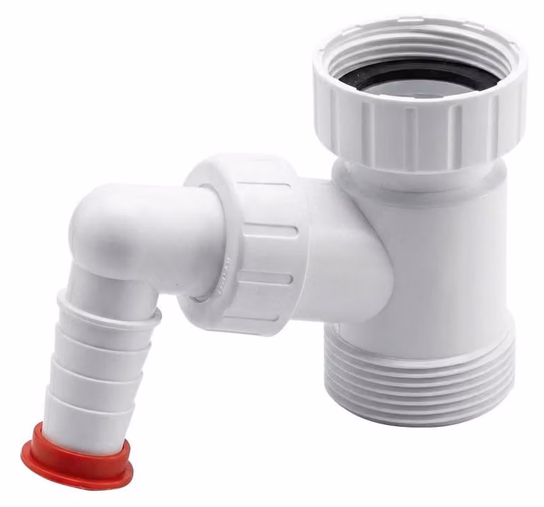 CERANO - Raccordo per sifone lavabo per lavatrice/lavastoviglie - 5/4" - plastica - bianco