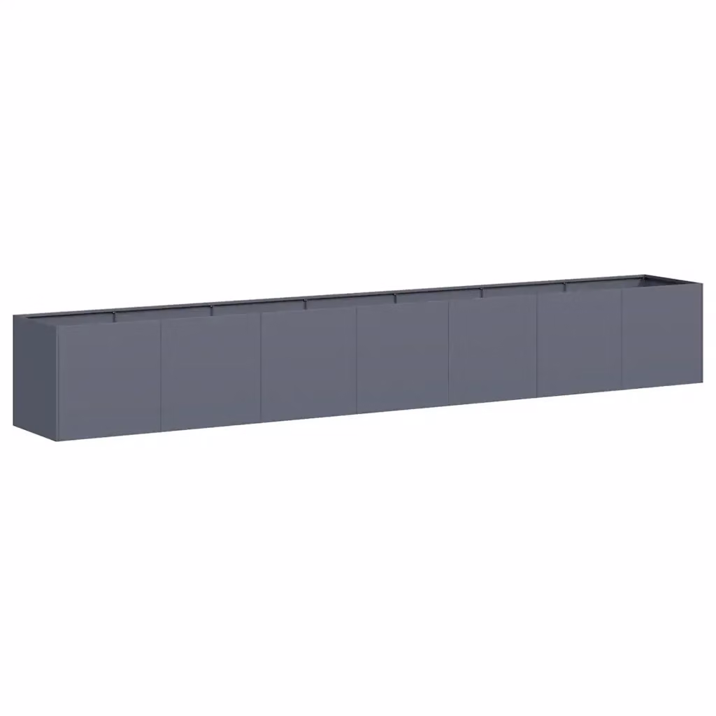 Fioriera a vasca Design Mania in acciaio laminato a freddo colore antracite L: 280 cm, P: 40 cm, H: 40 cm – 2