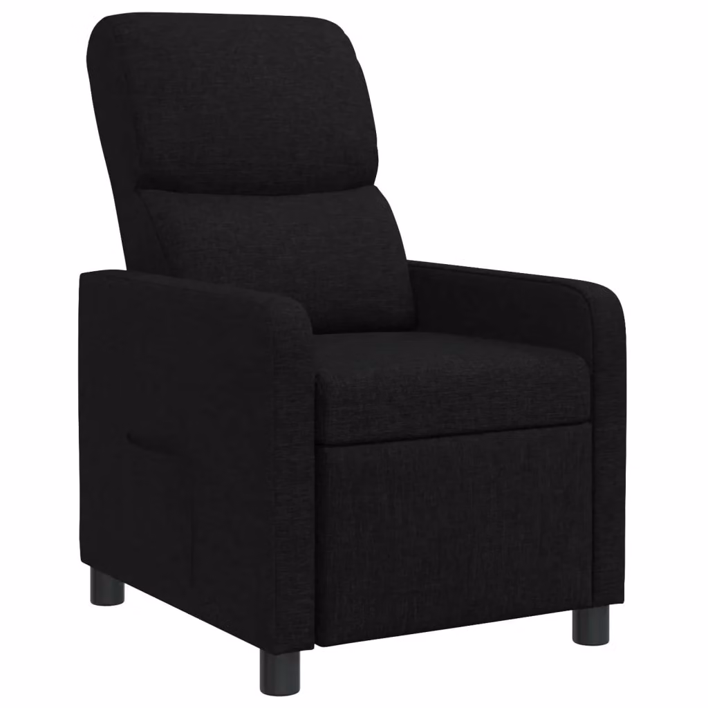 Poltrona reclinabile elettrica moderna in tessuto nero con braccioli per living o home office – 2