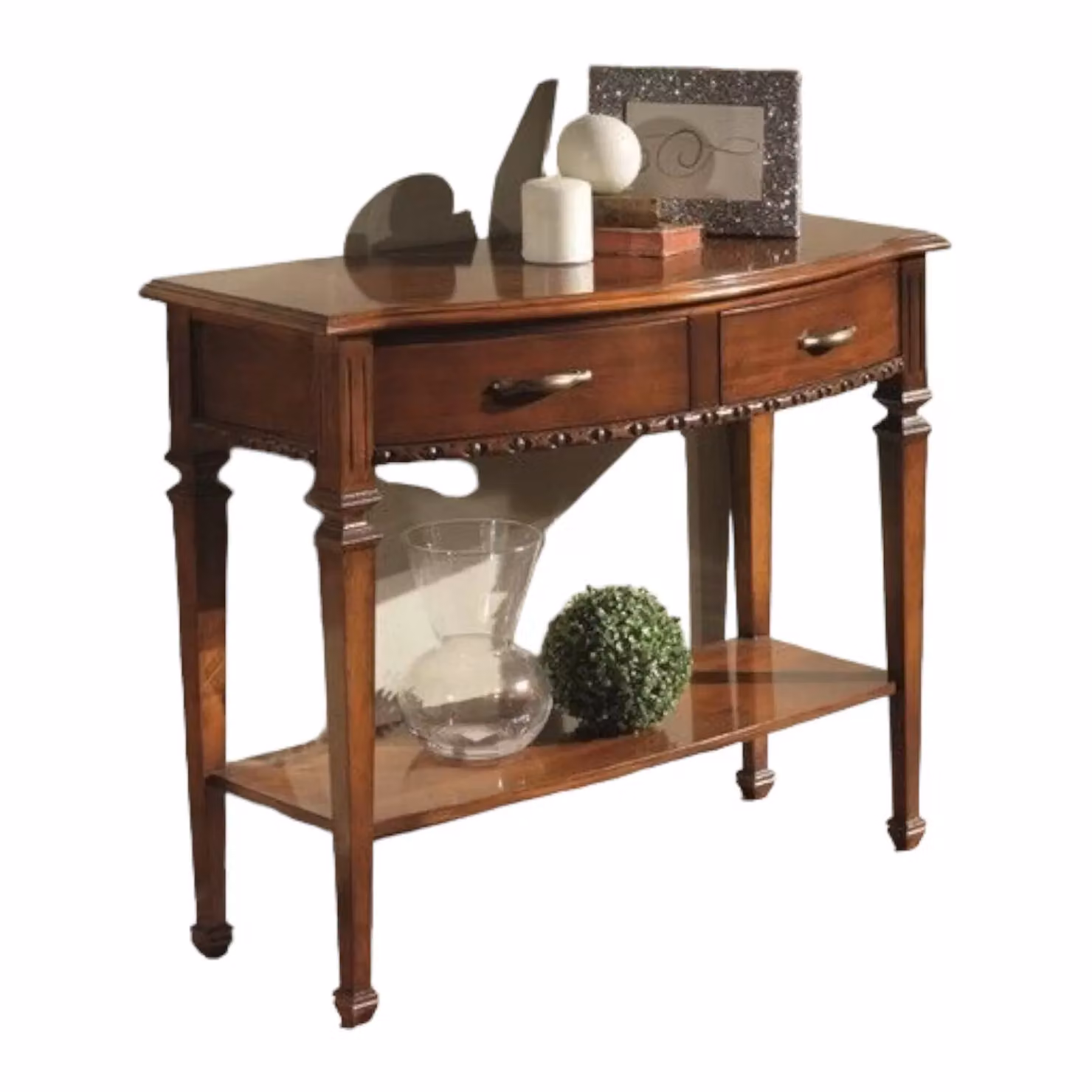 Consolle in legno sagomata con finitura bassano marrone Mobili 2G L/P/H: 93 x 42 x 78 cm – 2