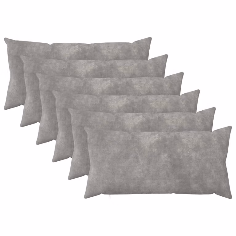 Set di 6 federe vidaXL HEERLEN in microfibra e pile, Grigio, 40 x 70 cm