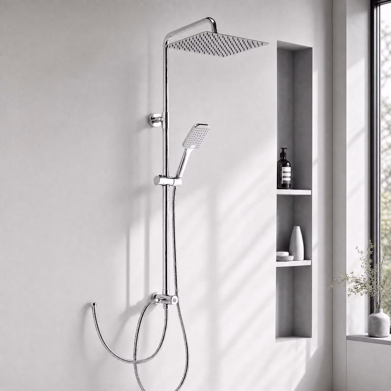 Set doccia a soffitto con altezza regolabile