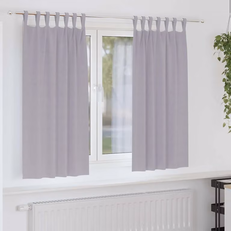Set di 2 tende blackout vidaXL con anelli in poliestere, colore grigio, L: 175 cm x H: 140 cm