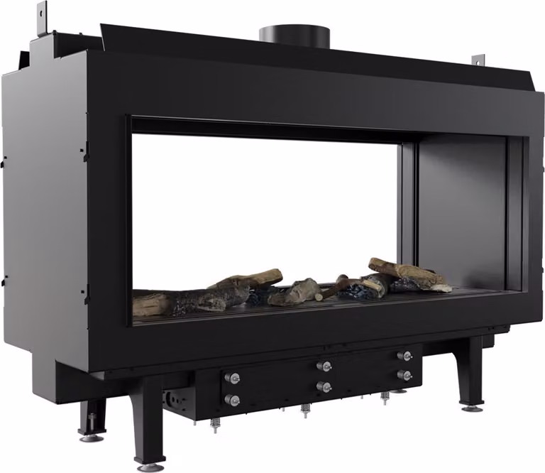 Caminetto a gas LEO 100 divisorio a propano ∅ 100/150 8,2 kW