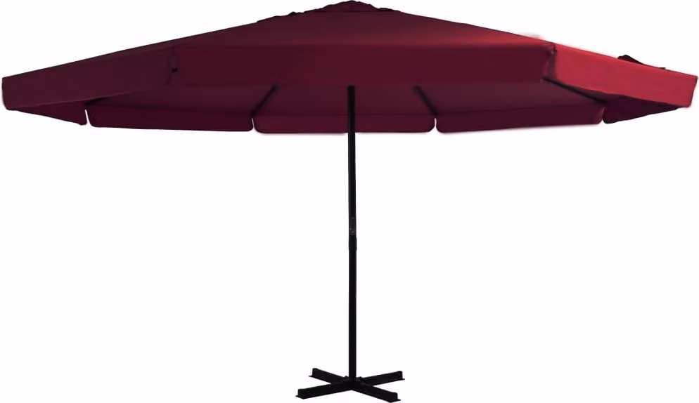 The Living Store Ombrellone con palo in alluminio 500 cm Rosso Bordeaux