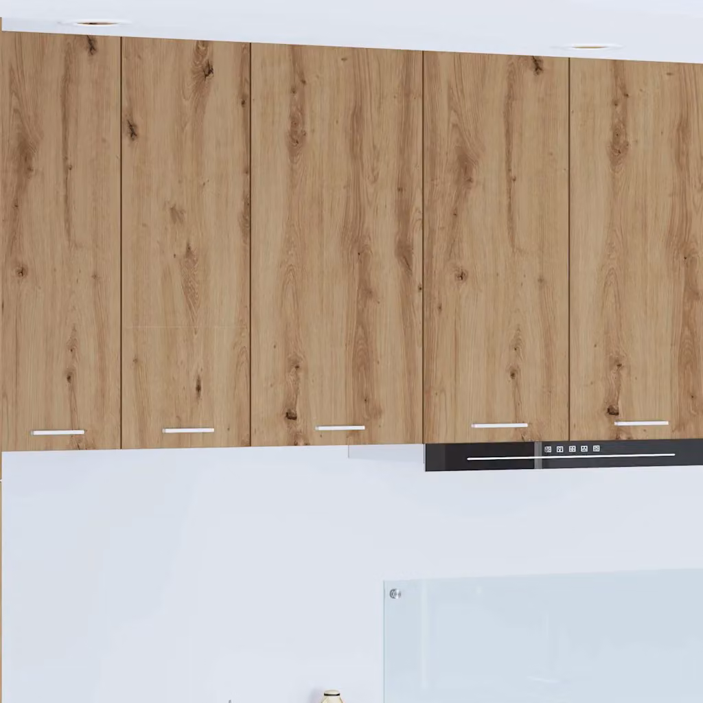vidaXL Armadio pensile da cucina moderno in MDF con ante a battente, Bianco e Roverano, L 40 cm x P 31 cm x H 80 cm