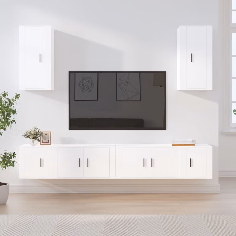 Set di mobili porta TV vidaXL in 6 pezzi bianco in legno e MDF per il tuo soggiorno