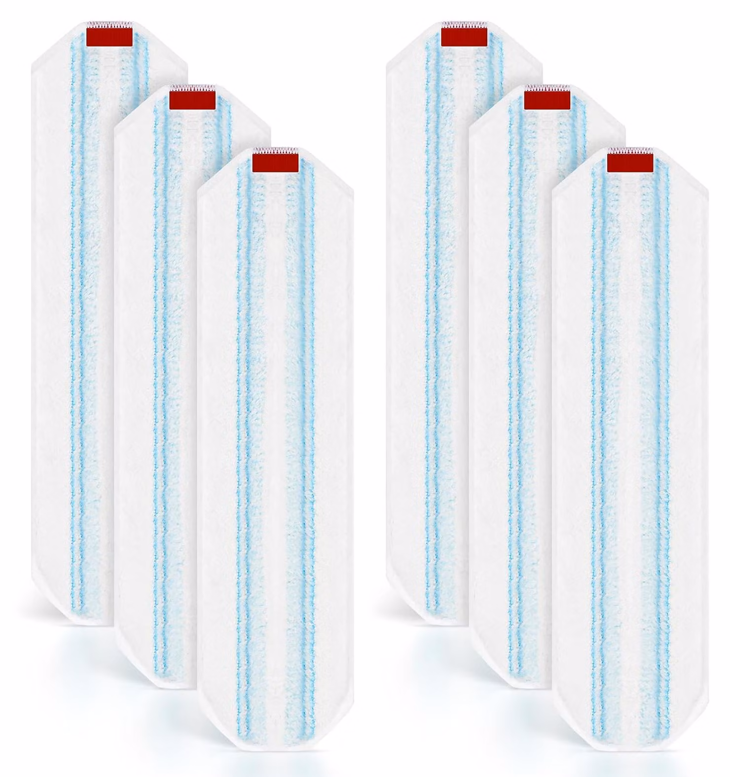 6 rivestimenti di ricambio per mop, in microfibra, 40,5x11 cm, blu/bianco