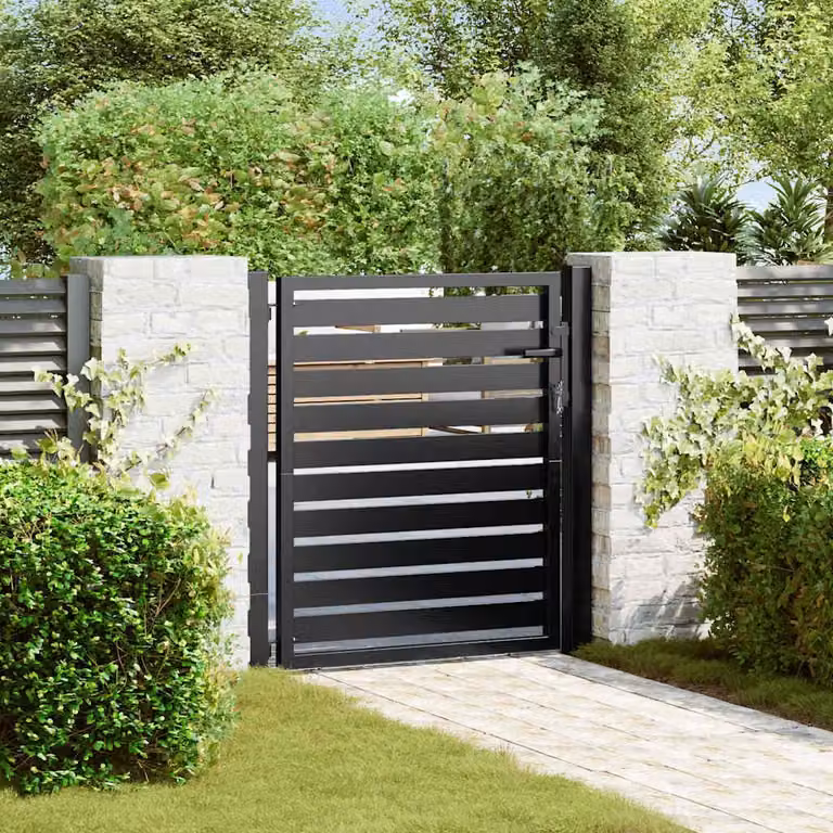Maison Exclusive - Cancello da giardino con serratura, nero, 100x100 cm, in alluminio